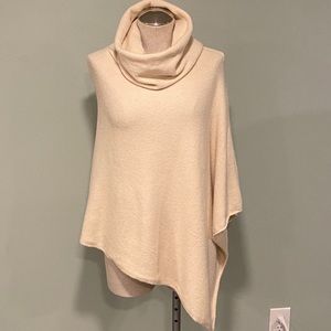 Ivory Cowl Neck Asymmetrical Sweater Cape